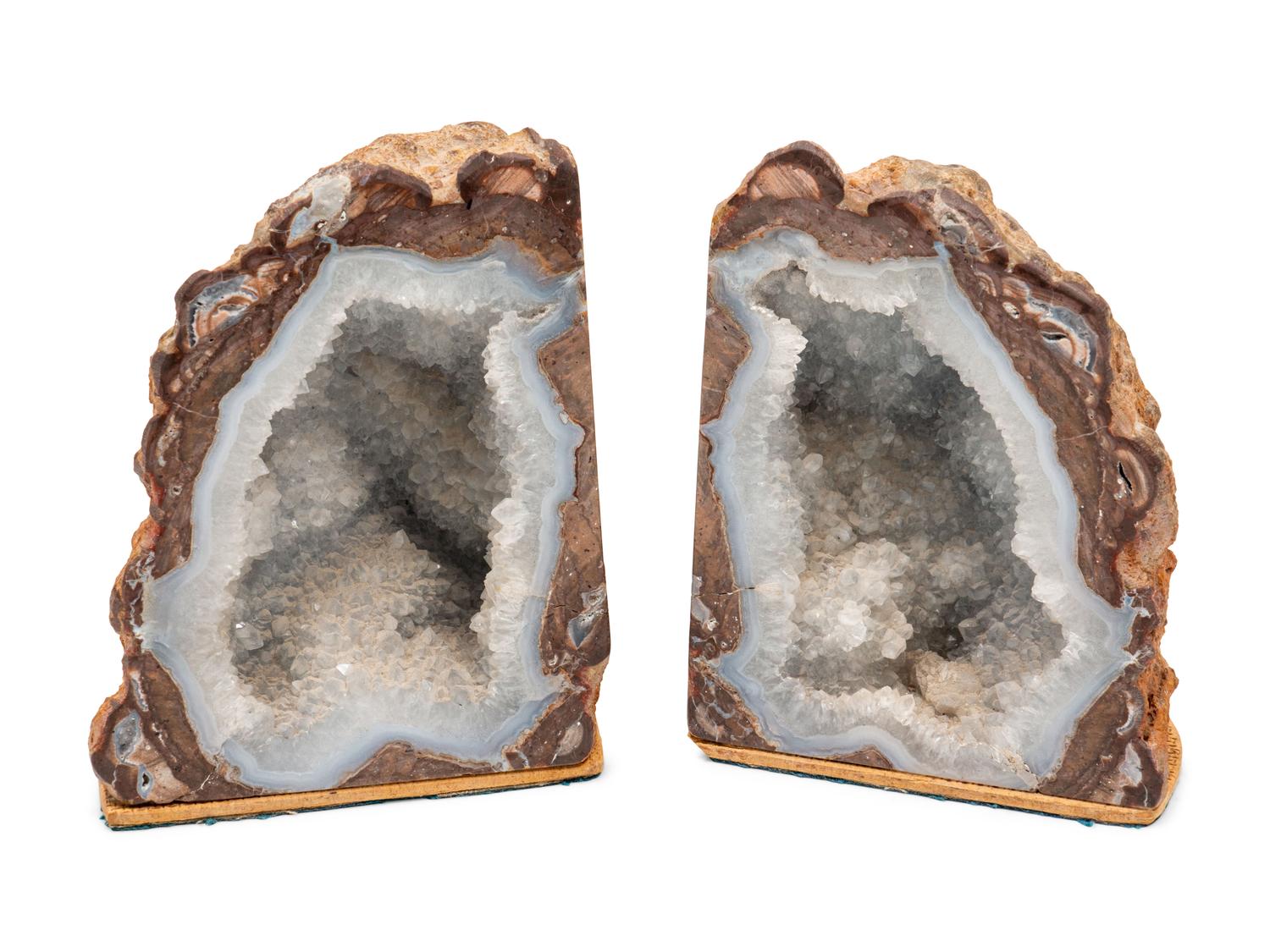 Four Pairs of Geode Bookends
