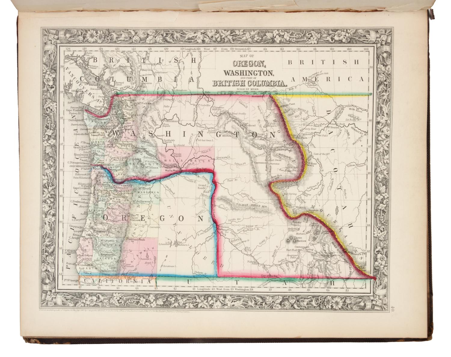 MITCHELL, Samuel Augustus (1792-1868). Mitchell's New General Atlas. Philadelphia: S. Augustus Mitchell, 1862.