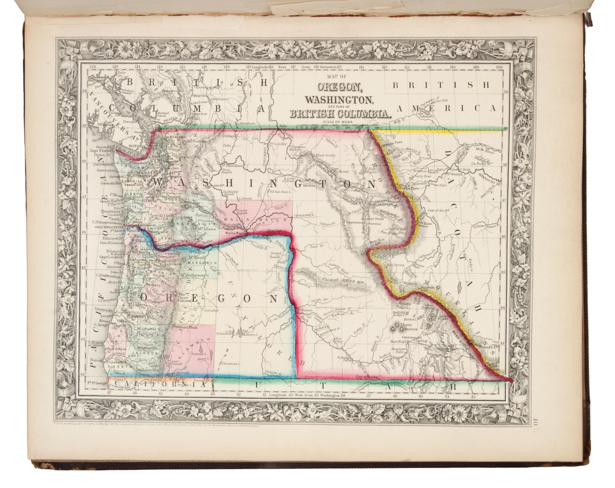 MITCHELL, Samuel Augustus (1792-1868). Mitchell's New General Atlas. Philadelphia: S. Augustus Mitchell, 1862.