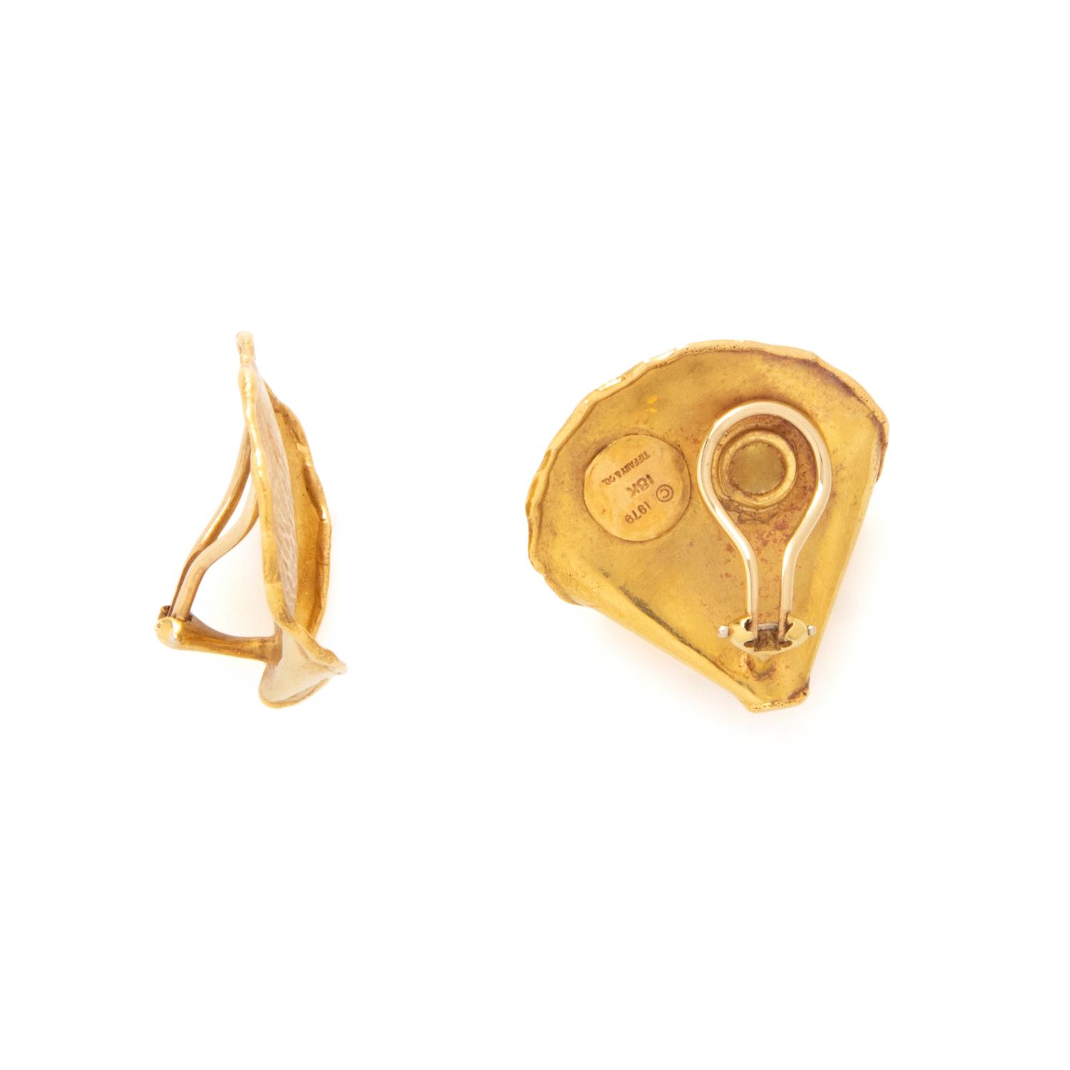 TIFFANY & CO., ANGELA CUMMINGS, YELLOW GOLD ROSE PETAL EARRINGS
