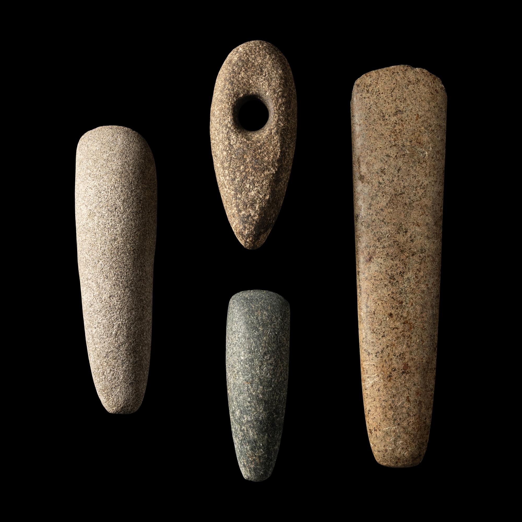 Four Mesolithic and Neolithic Stone Celts and Axes
