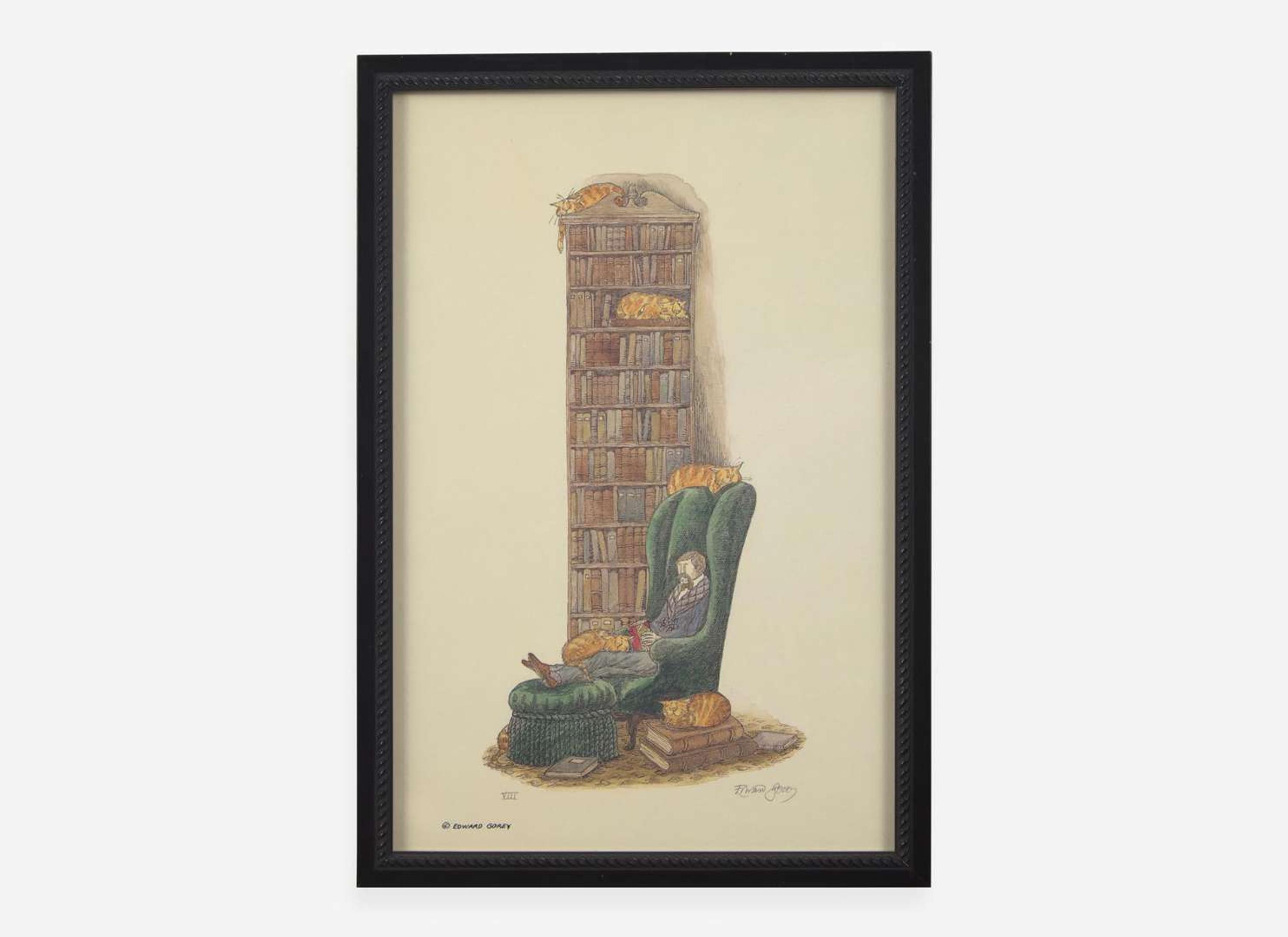 [Children's & Illustrated] Gorey, Edward: Group of 8 Framed Posters and Prints