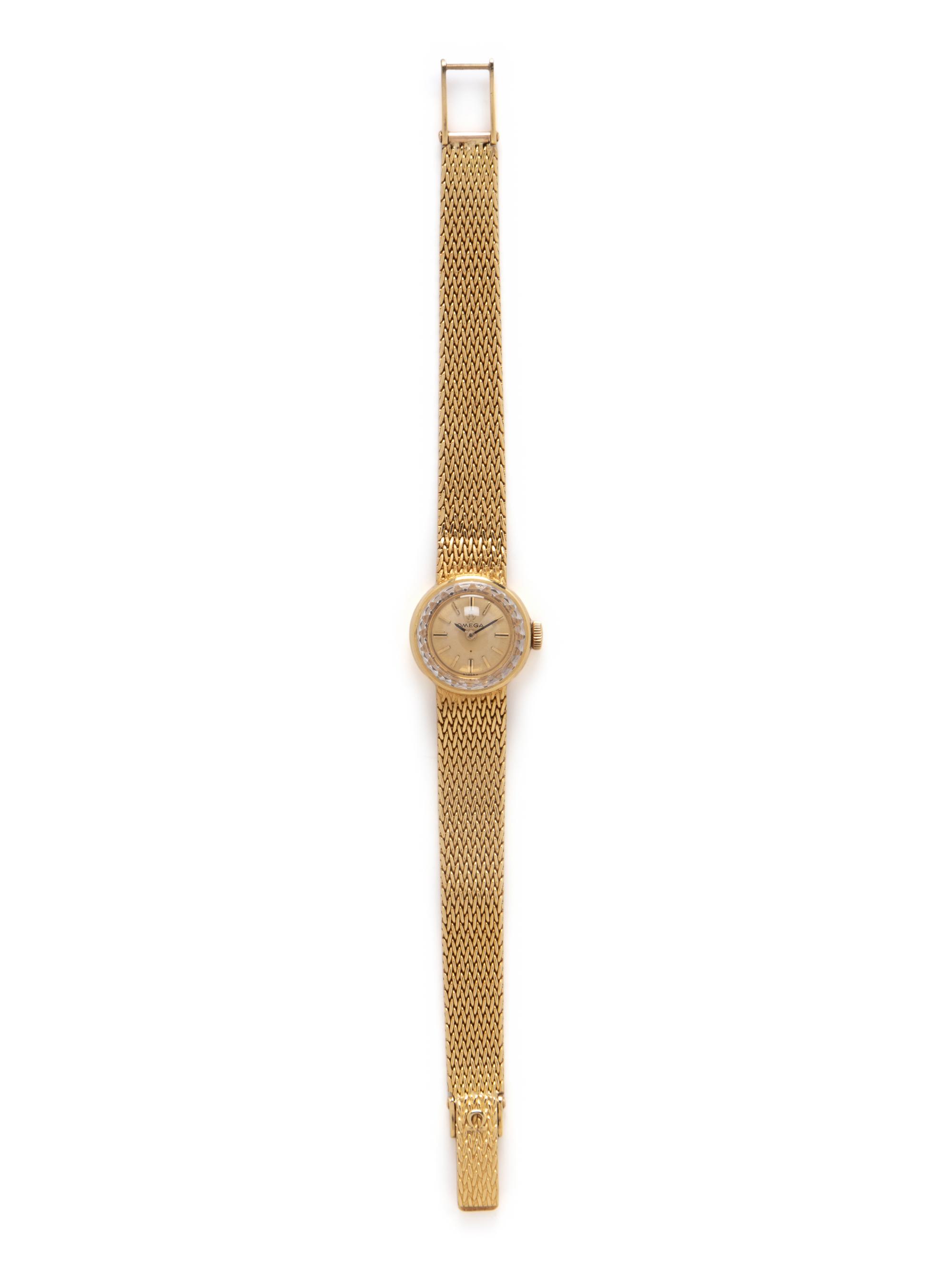 OMEGA, YELLOW GOLD WATCH