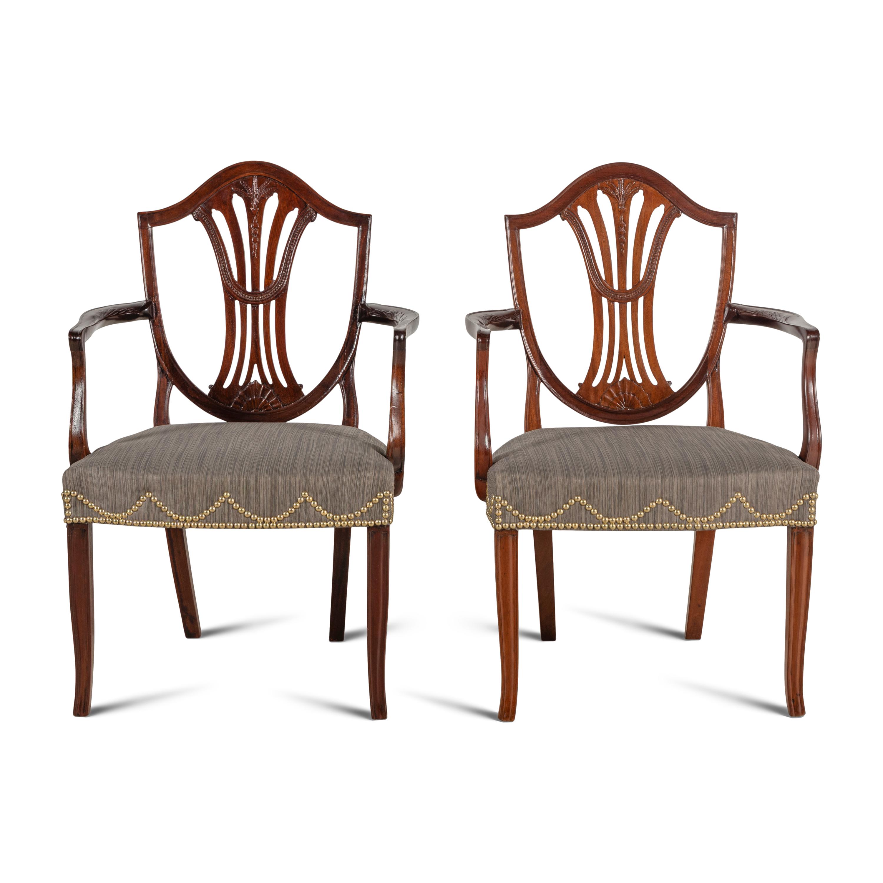 A Pair of George III Mahogany Armchairs