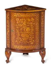 A Dutch Marquetry Corner Cabinet