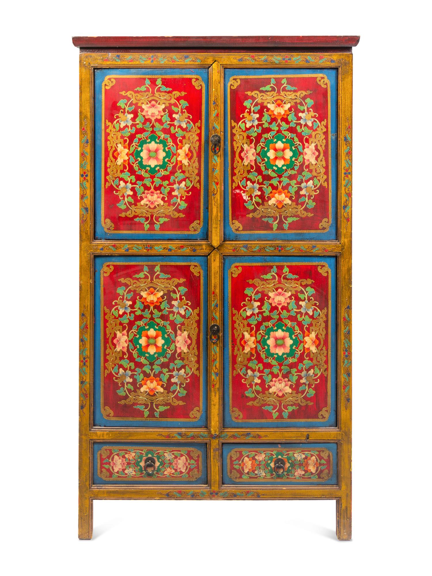 A Tibetan Painted Cabinet