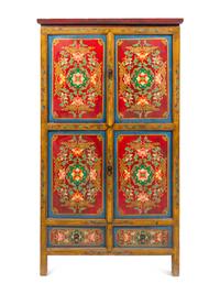 A Tibetan Painted Cabinet