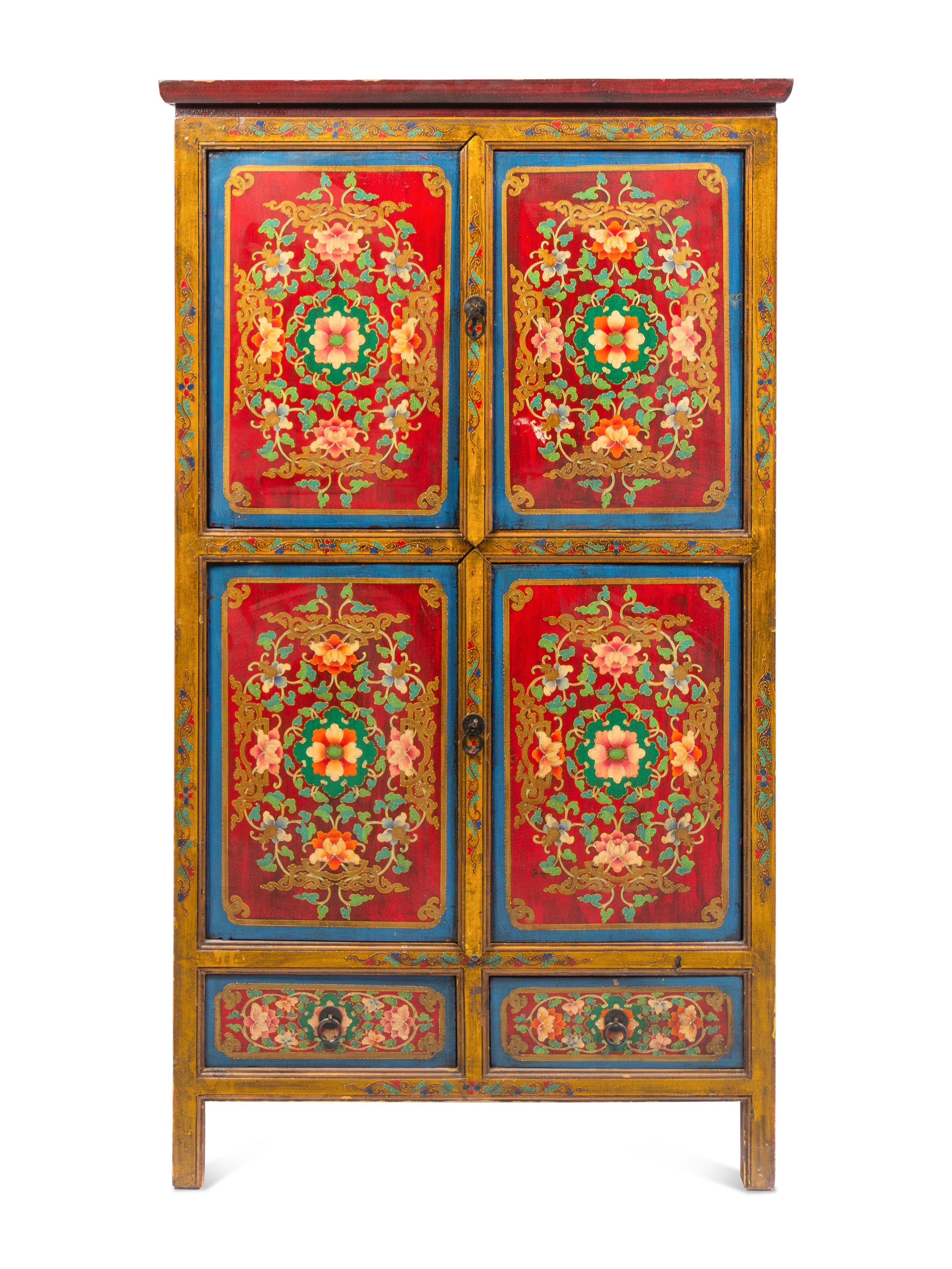A Tibetan Painted Cabinet