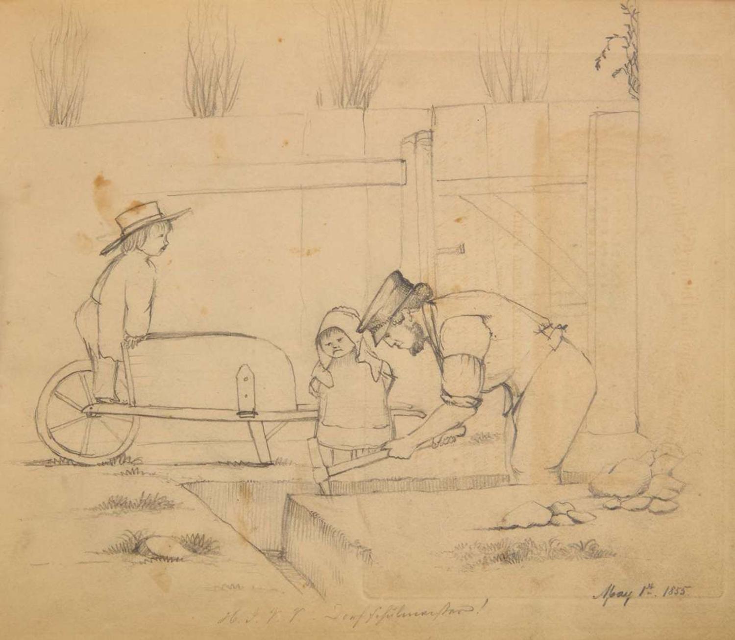 A Nazareth Hall sketchbook Nazareth, PA, dated November 18, 1854 to May 1855