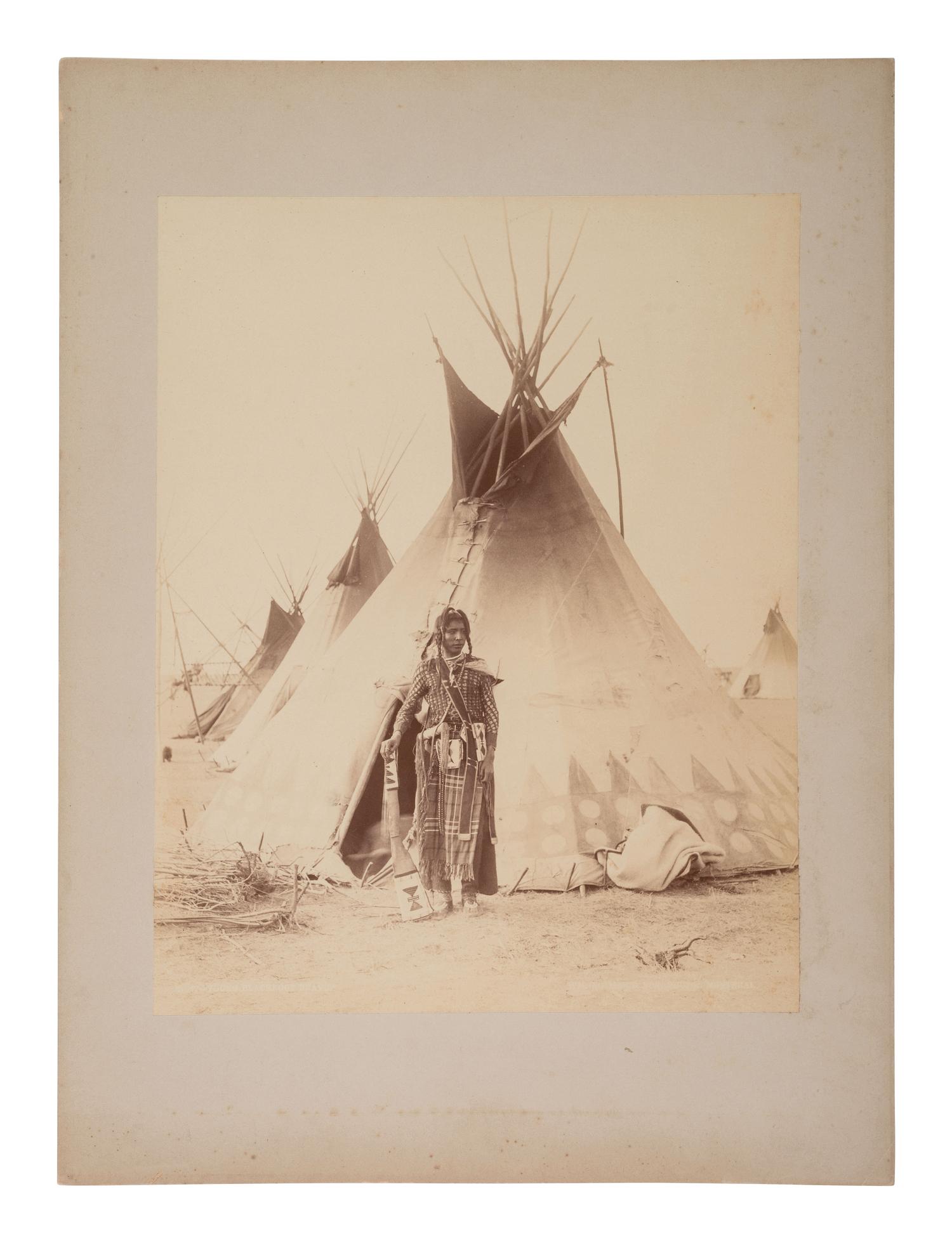 NOTMAN, William (1826-1891), photographer. Photograph of a Blackfoot Indian at camp.