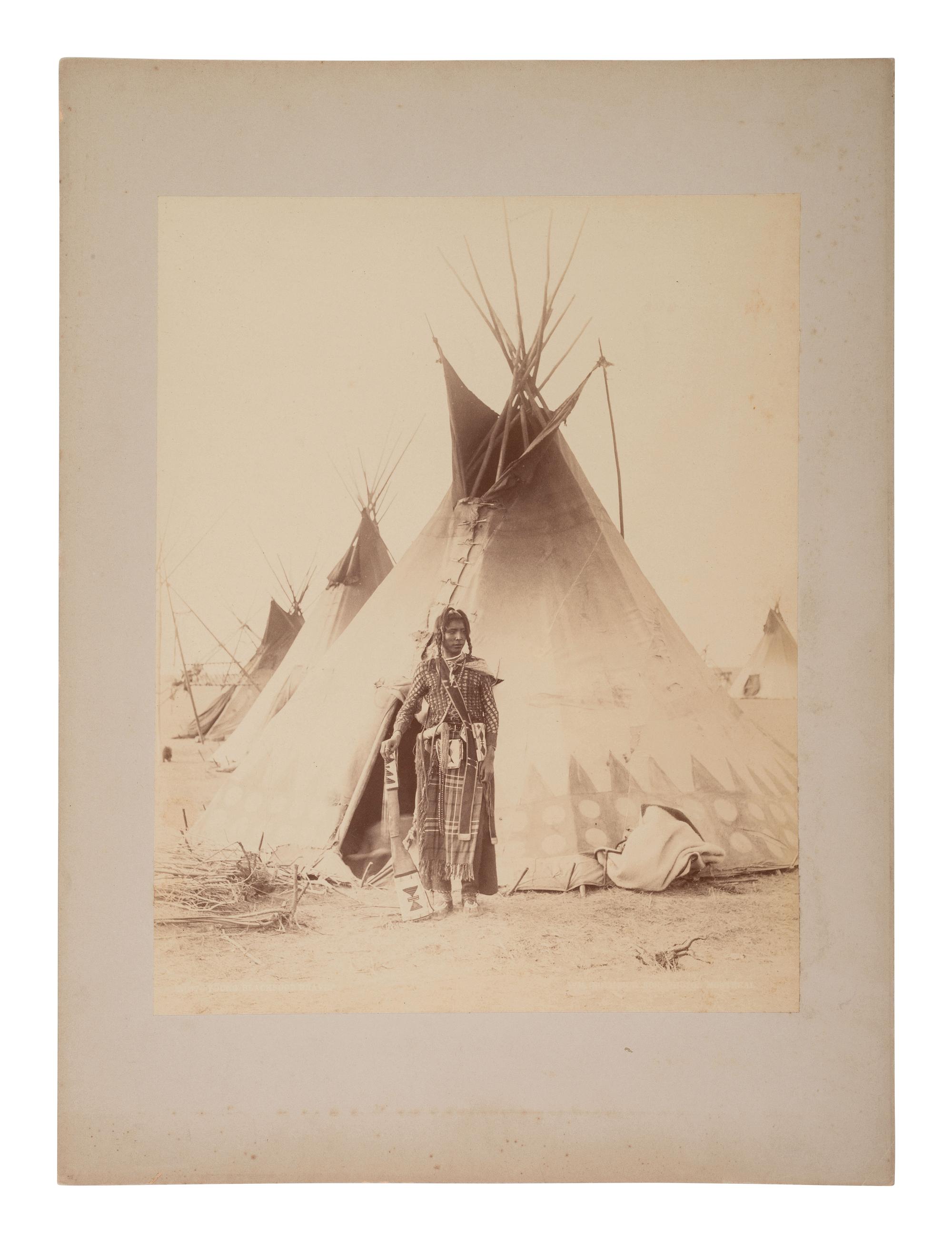 NOTMAN, William (1826-1891), photographer. Photograph of a Blackfoot Indian at camp.