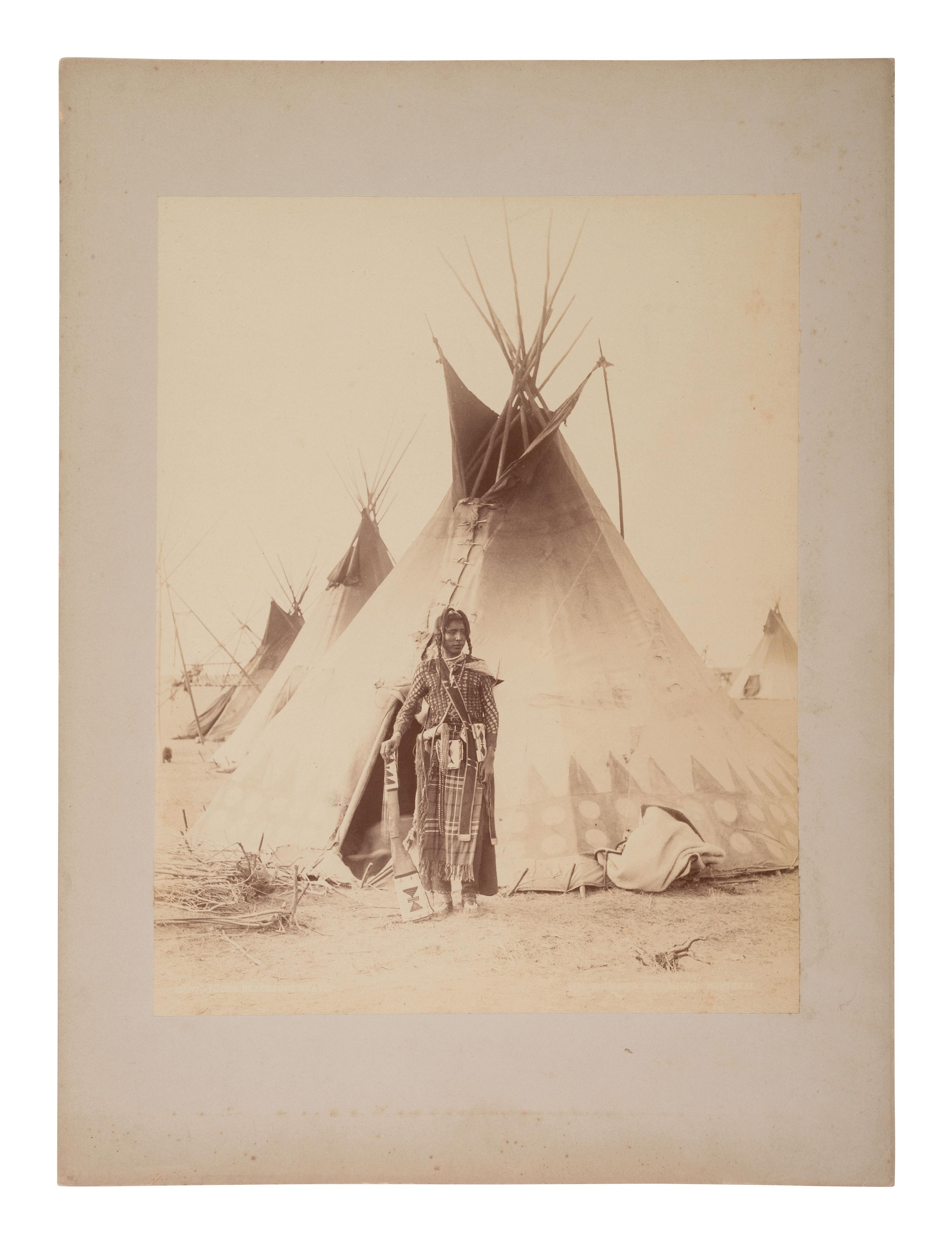 NOTMAN, William (1826-1891), photographer. Photograph of a Blackfoot Indian at camp.
