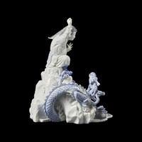 An Unusual Japanese Hirado Porcelain Okimono of Susa-no-o Slaying the Eight-Headed Dragon 日本明治時代 平戶燒九頭龍大神像