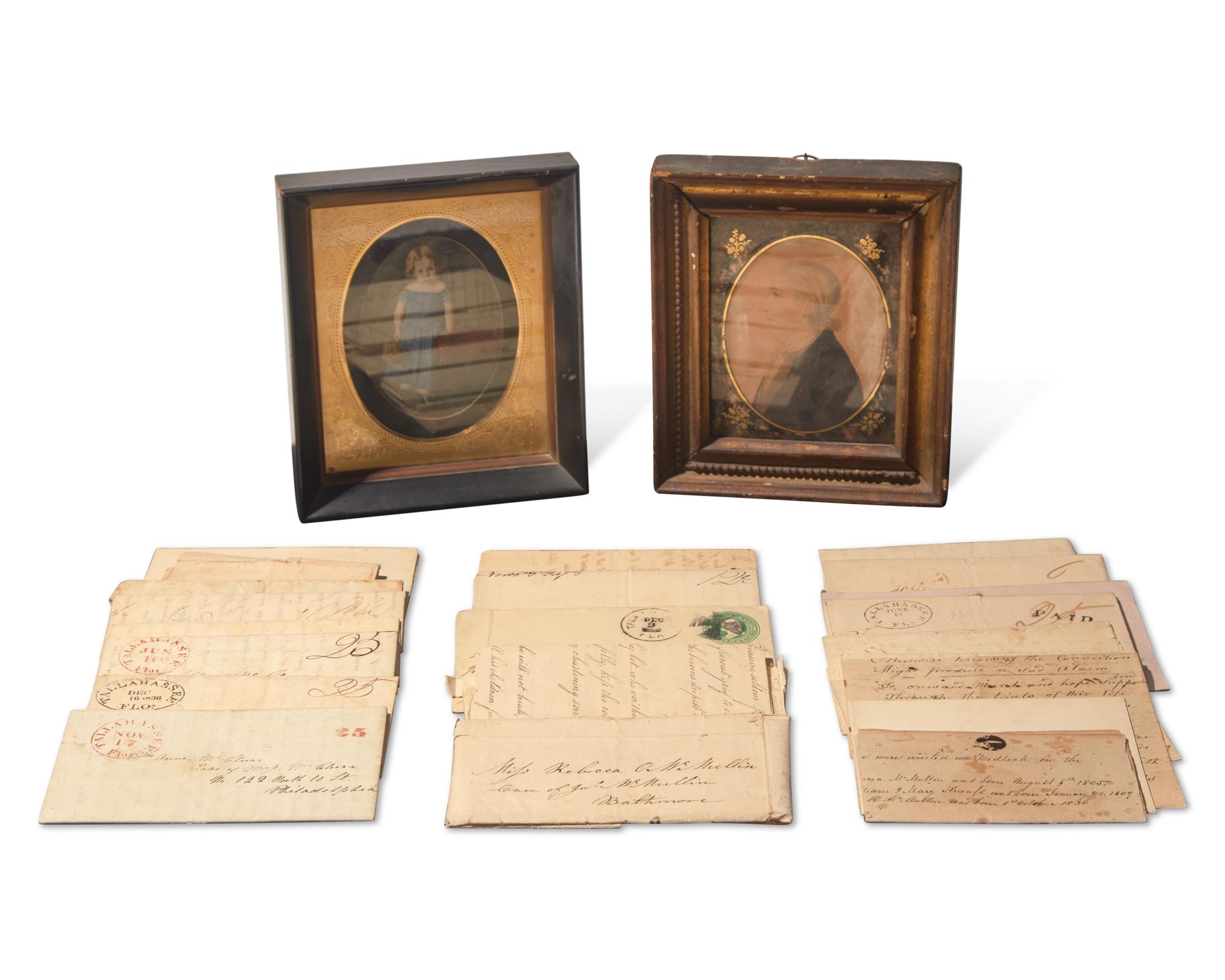 An archive of small portraits and letters pertaining to the Ord-McMullin Family of Philadelphia, late 18th / early 19th century
