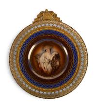 A French Porcelain Portrait Plate Mounted in a Gilt Metal Frame — 19TH CENTURY