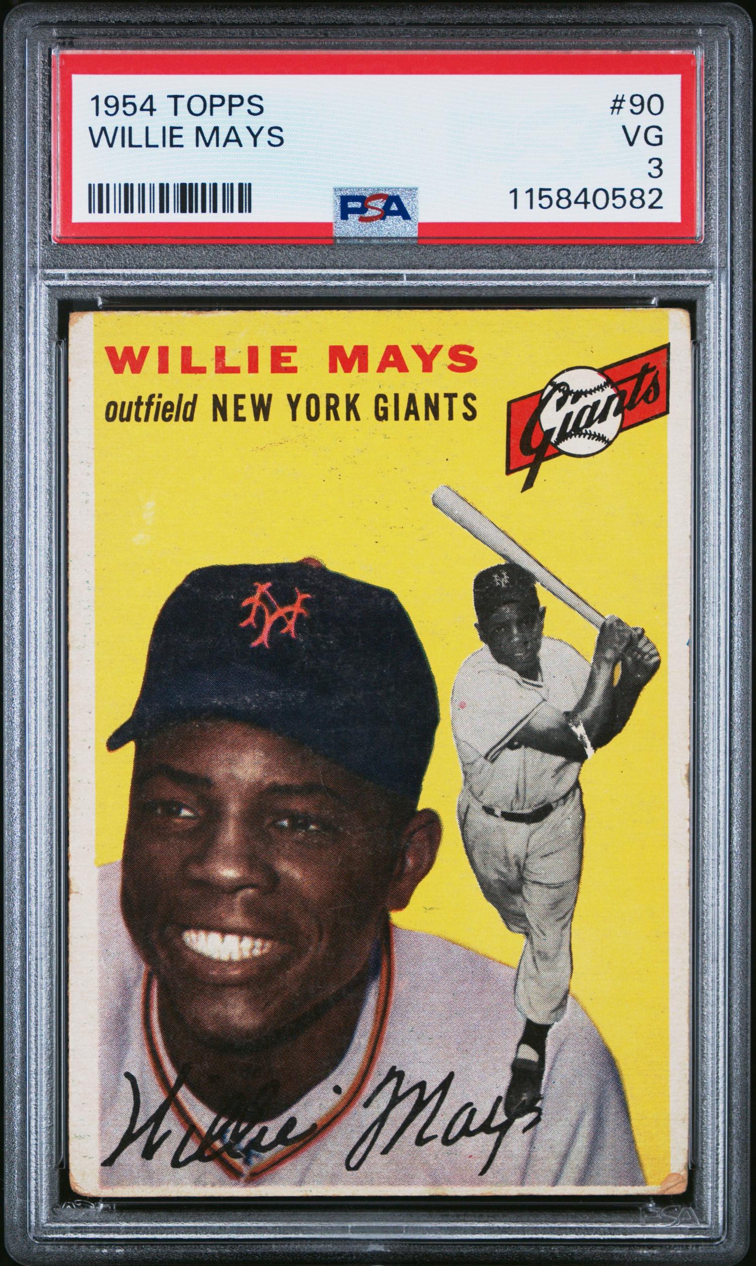 A 1954 Topps Willie Mays Baseball Card No. 90 (PSA 3 VG)