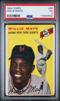 A 1954 Topps Willie Mays Baseball Card No. 90 (PSA 3 VG)
