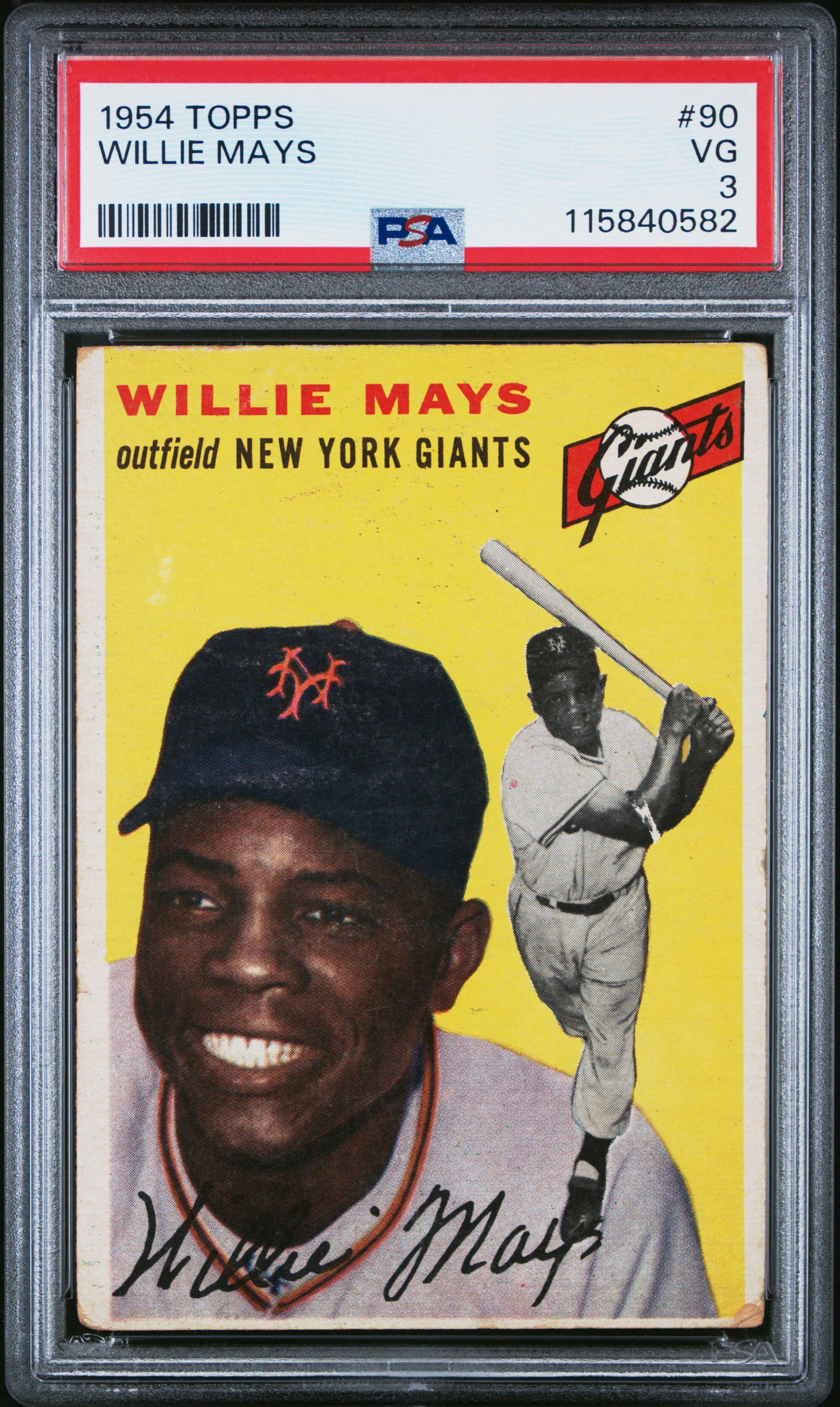 A 1954 Topps Willie Mays Baseball Card No. 90 (PSA 3 VG)