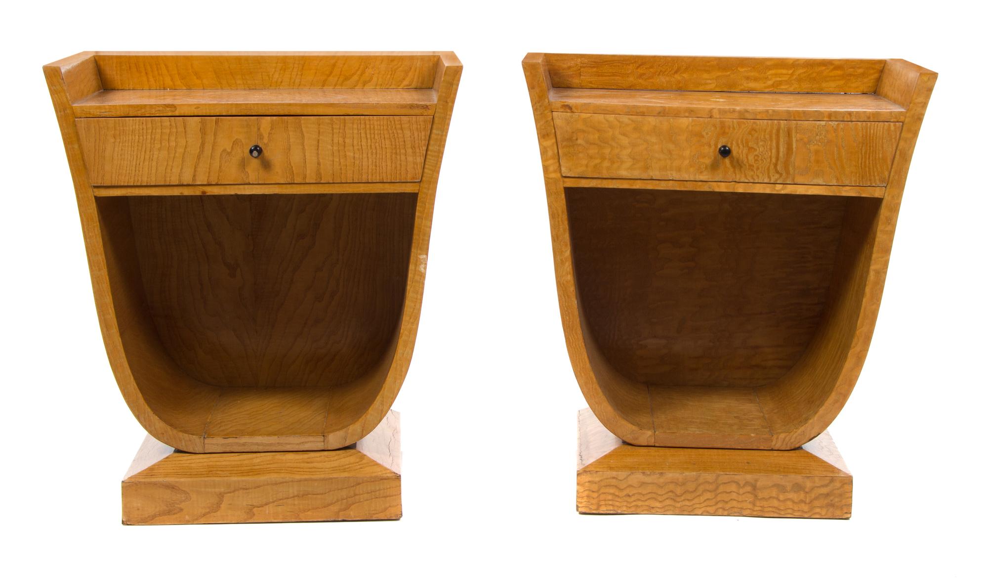 A Pair of French Art Deco Side Tables Height 23 x width 21 1/4 x depth 11 1/2 inches.