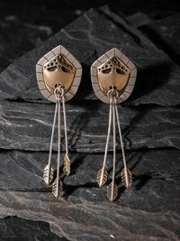 Sterling Silver and 14K Gold Maskette Post Earrings, 1996