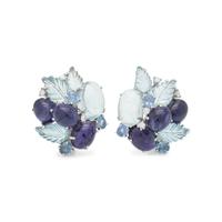 GEMSTONE AND DIAMOND EARCLIPS