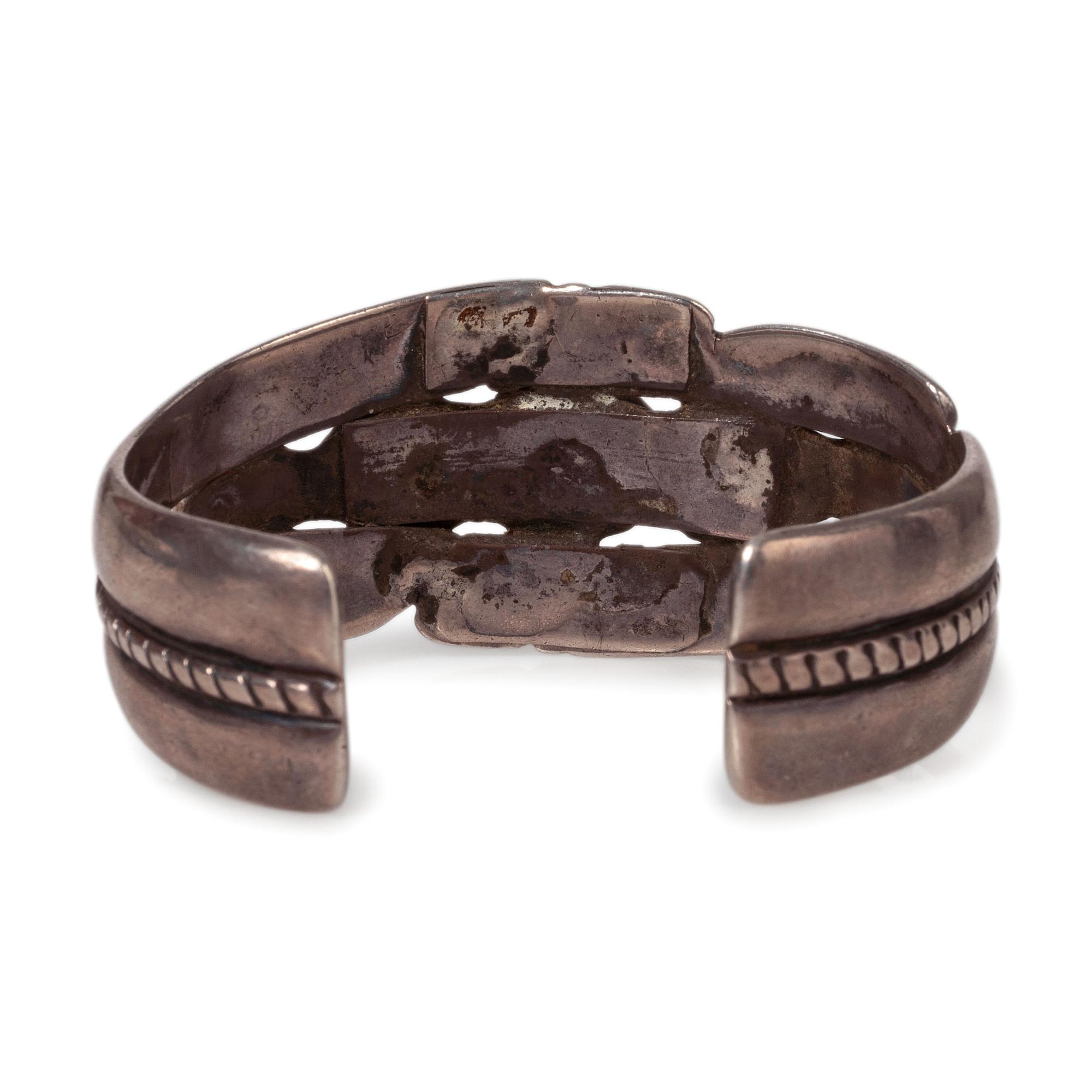 Navajo Silver Cuff with Five Turquoise Nuggets