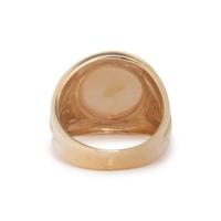 CULTURED MABE PEARL AND DIAMOND RING