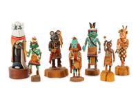 Collection of Hopi Katsinas, Including Nuvak'chin Mana by Wilmer Kaye