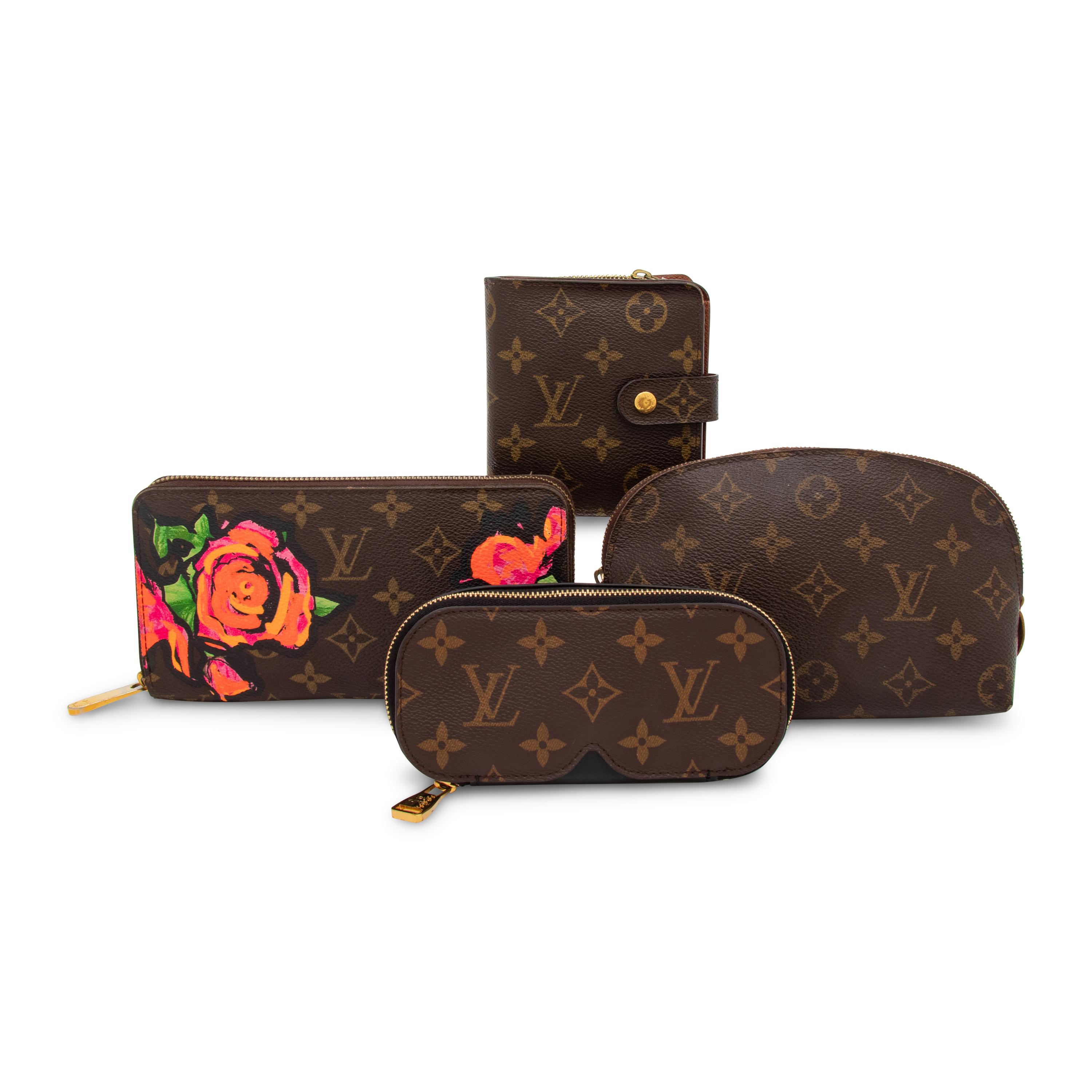 LOUIS VUITTON, FOUR SMALL POUCHES & WALLETS