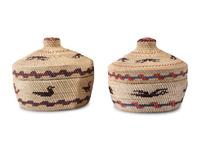 Polychrome Lidded Baskets