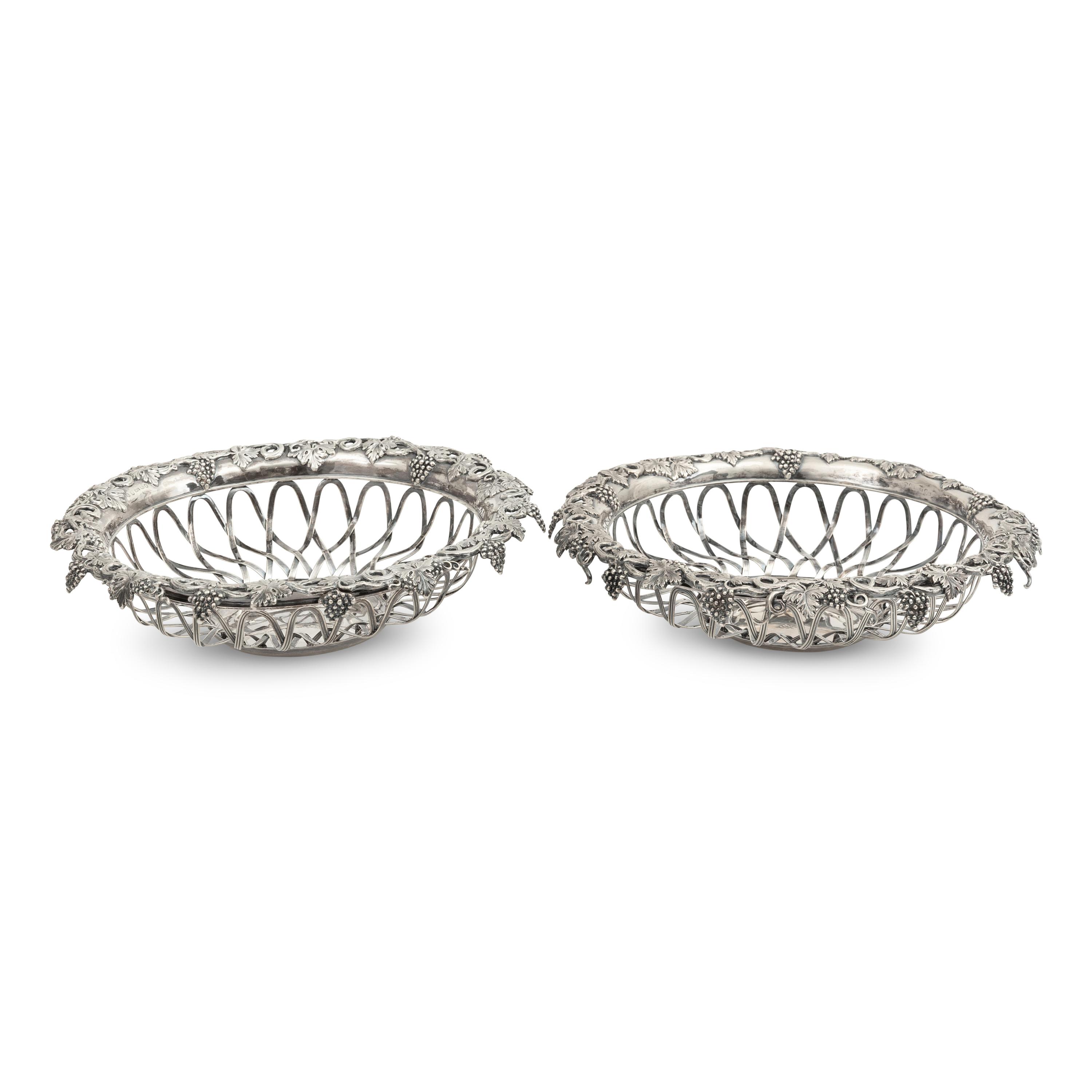 A Pair of William IV Silver Grape Baskets