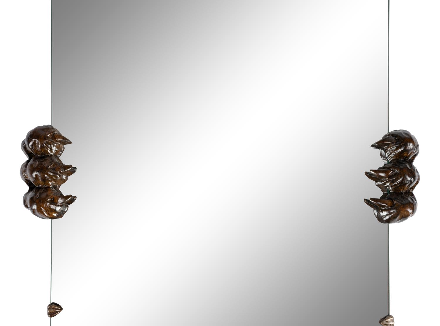 A French Carved Walnut "Dragon" Mirror Attributed to Gabriel Viardot (French, 1830-1906)