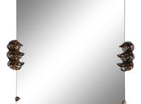 A French Carved Walnut "Dragon" Mirror Attributed to Gabriel Viardot (French, 1830-1906)