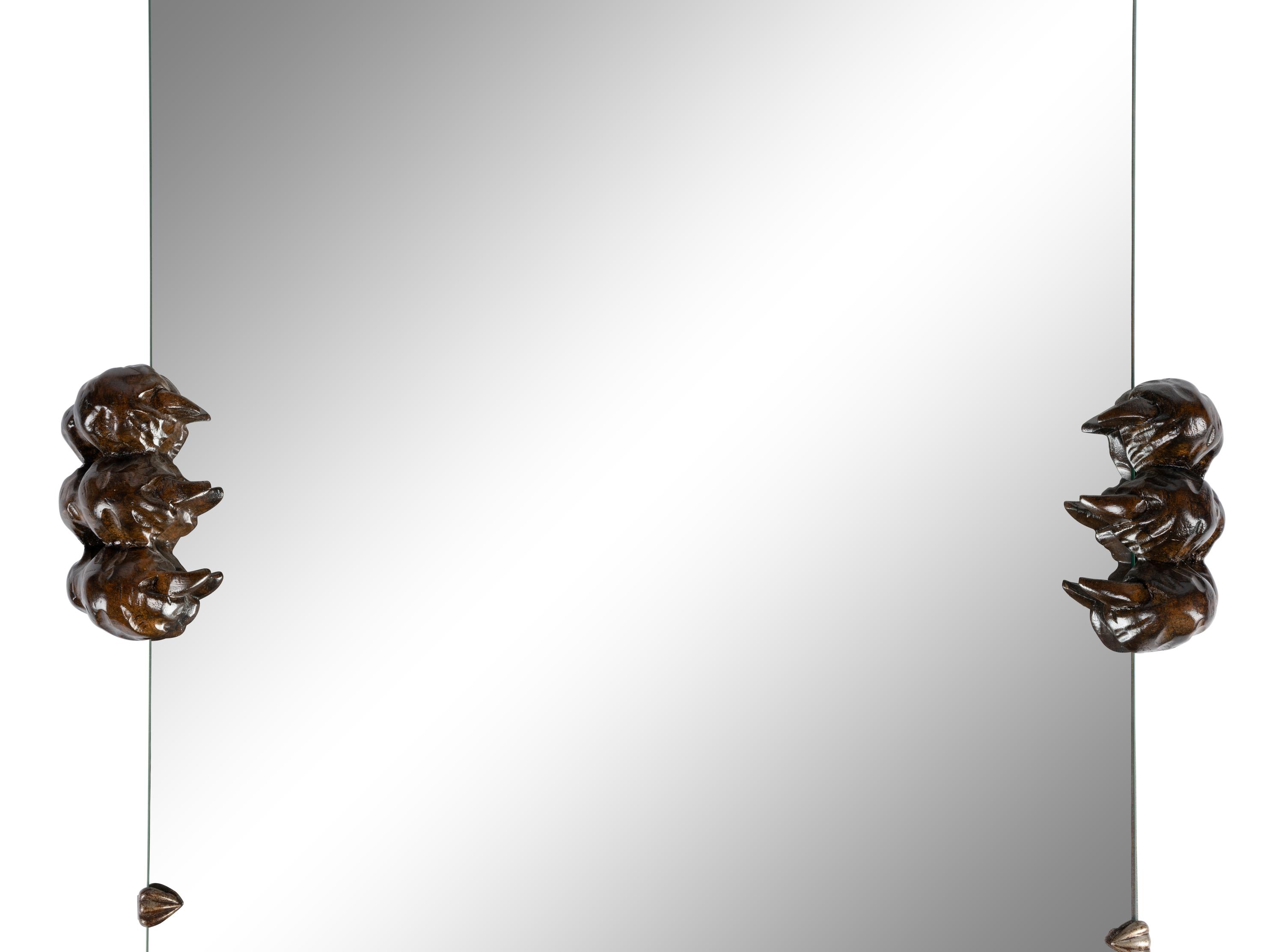 A French Carved Walnut "Dragon" Mirror Attributed to Gabriel Viardot (French, 1830-1906)