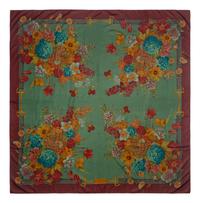 Gucci Floral Silk Twill Scarf