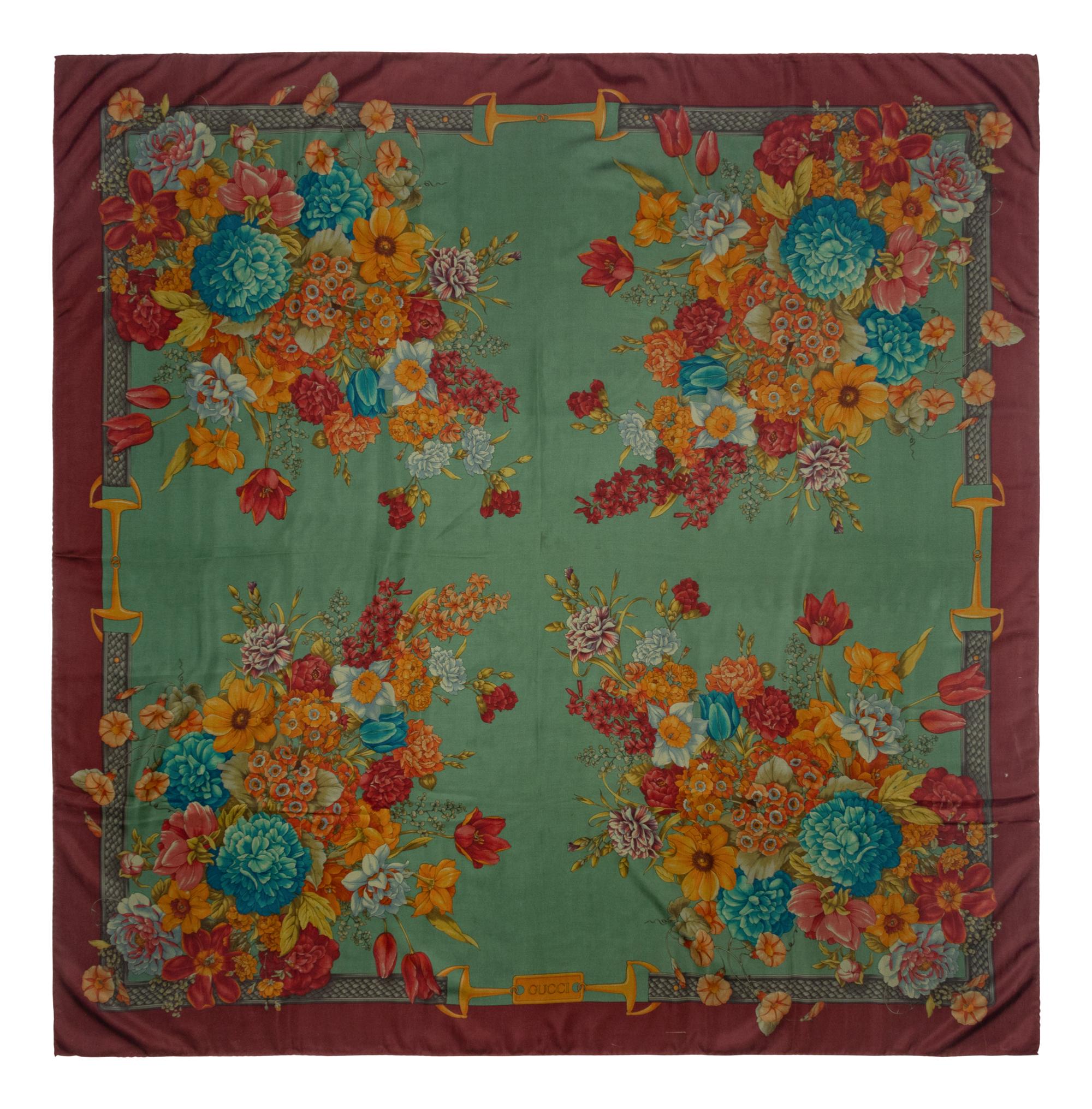 Gucci Floral Silk Twill Scarf