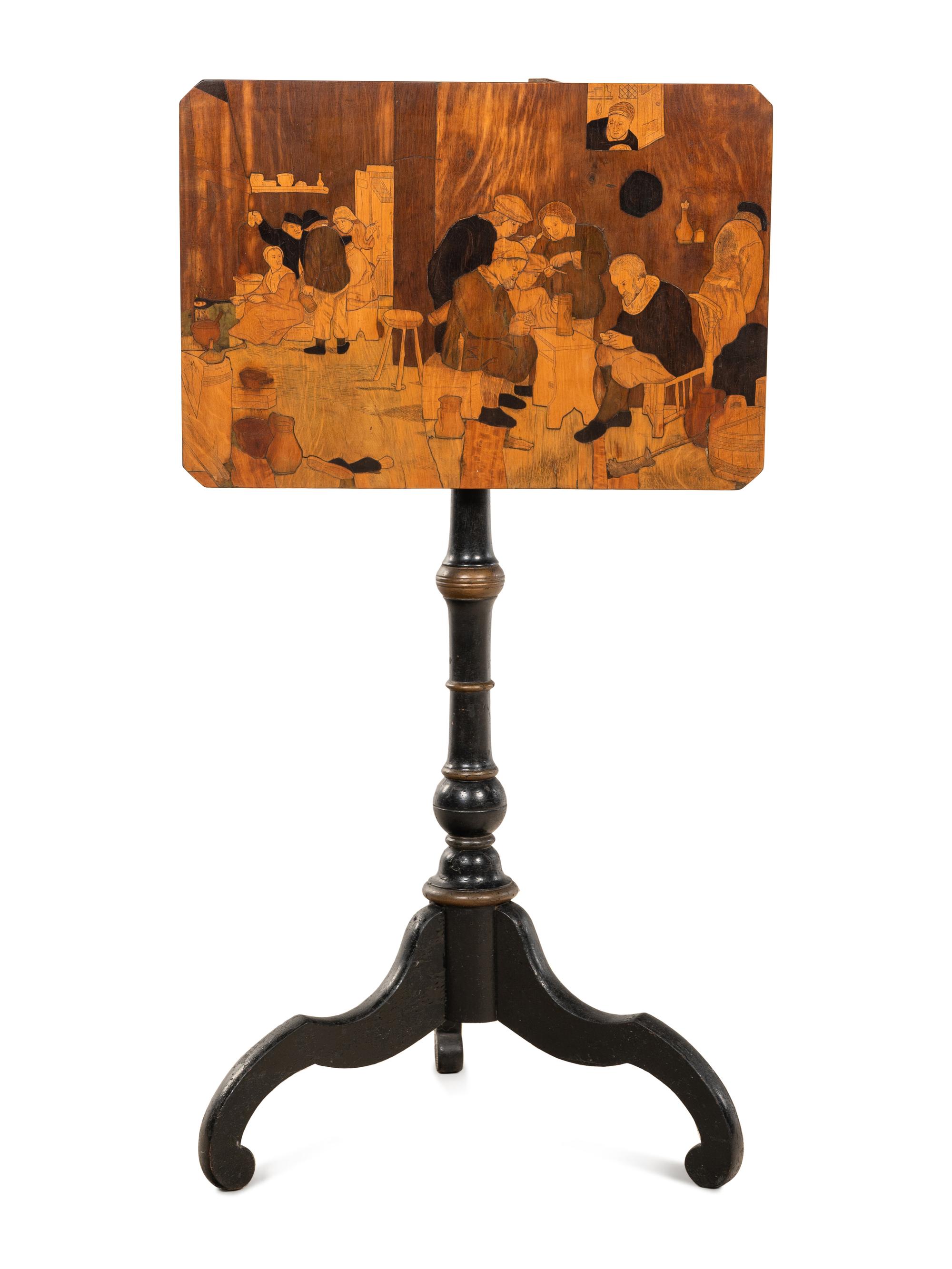 A Dutch Flip-Top Marquetery Table