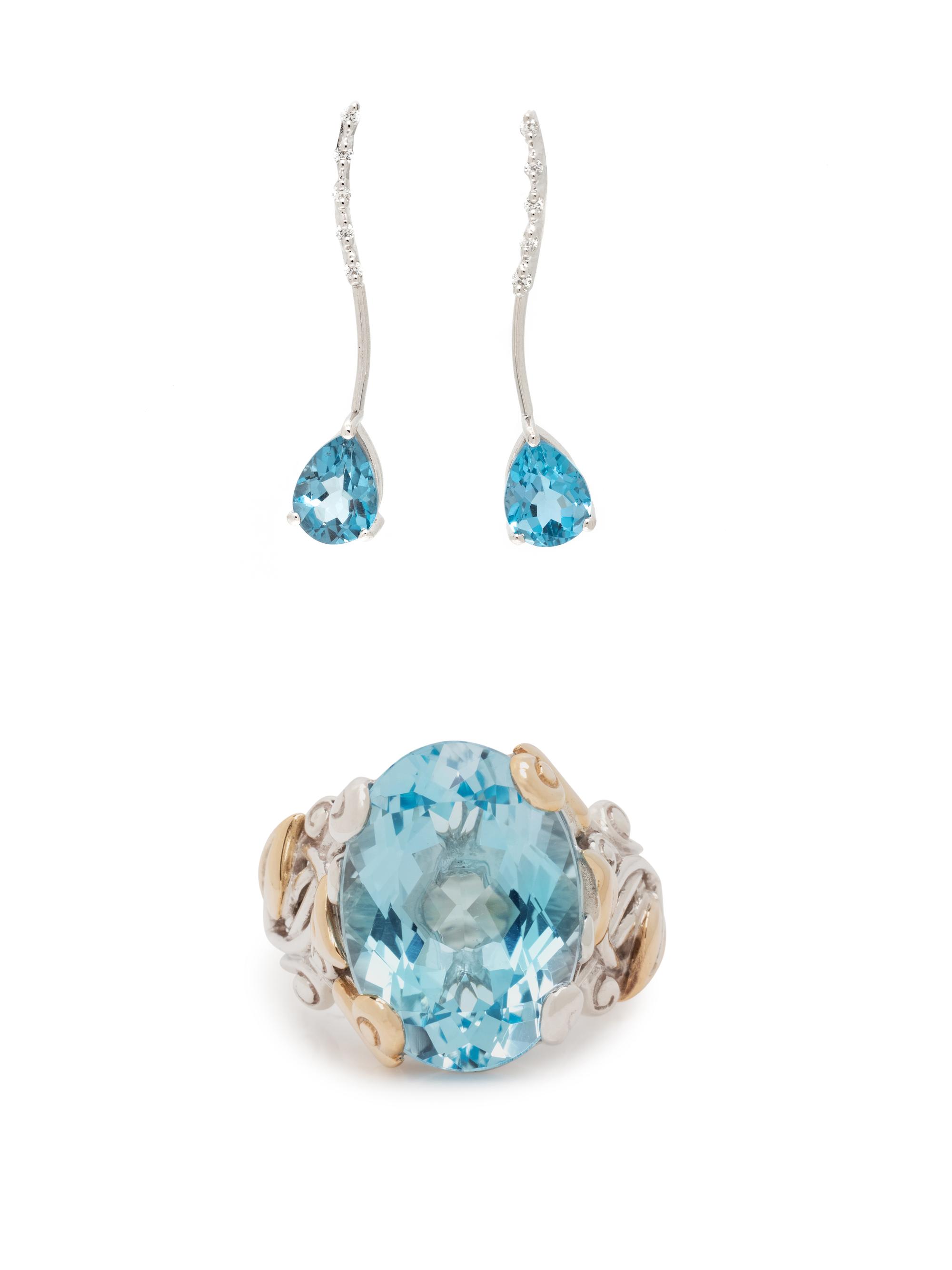 COLLECTION OF BLUE TOPAZ JEWELRY