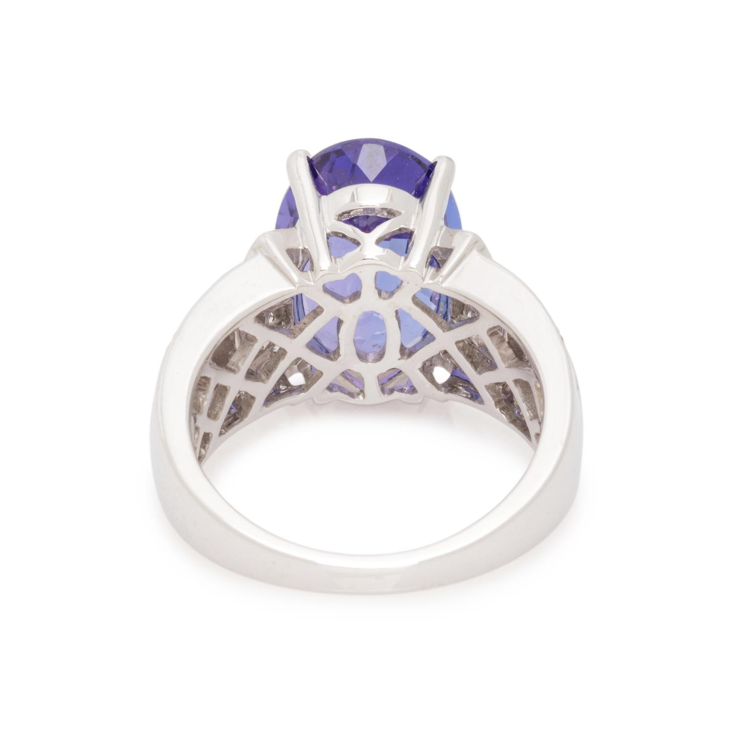 TANZANITE AND DIAMOND RING