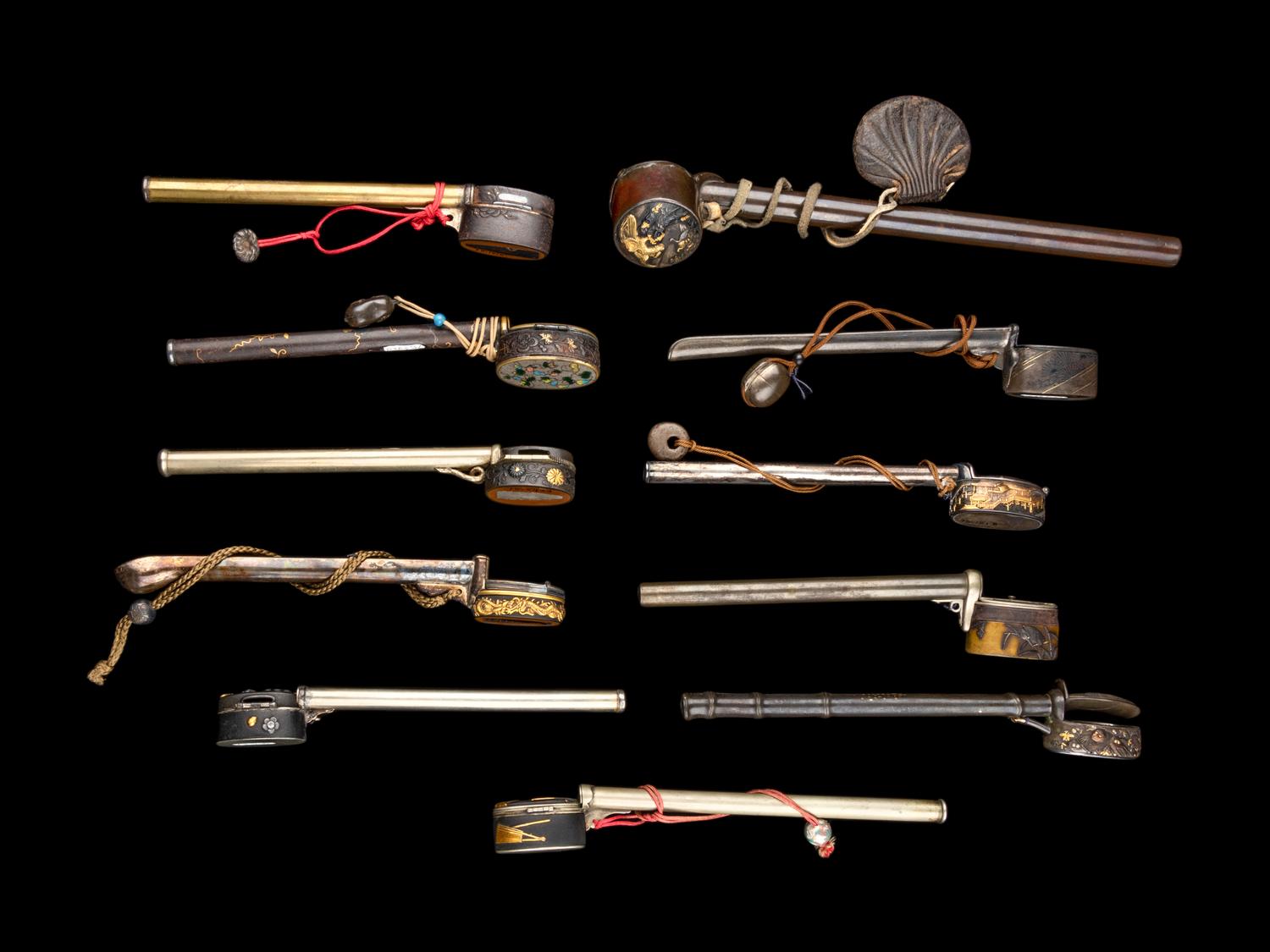 Eleven Japanese Mixed Metal Writing Sets, Yatate