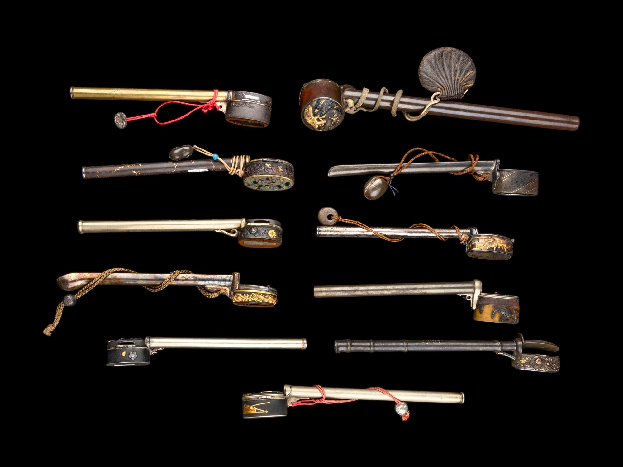 Eleven Japanese Mixed Metal Writing Sets, Yatate