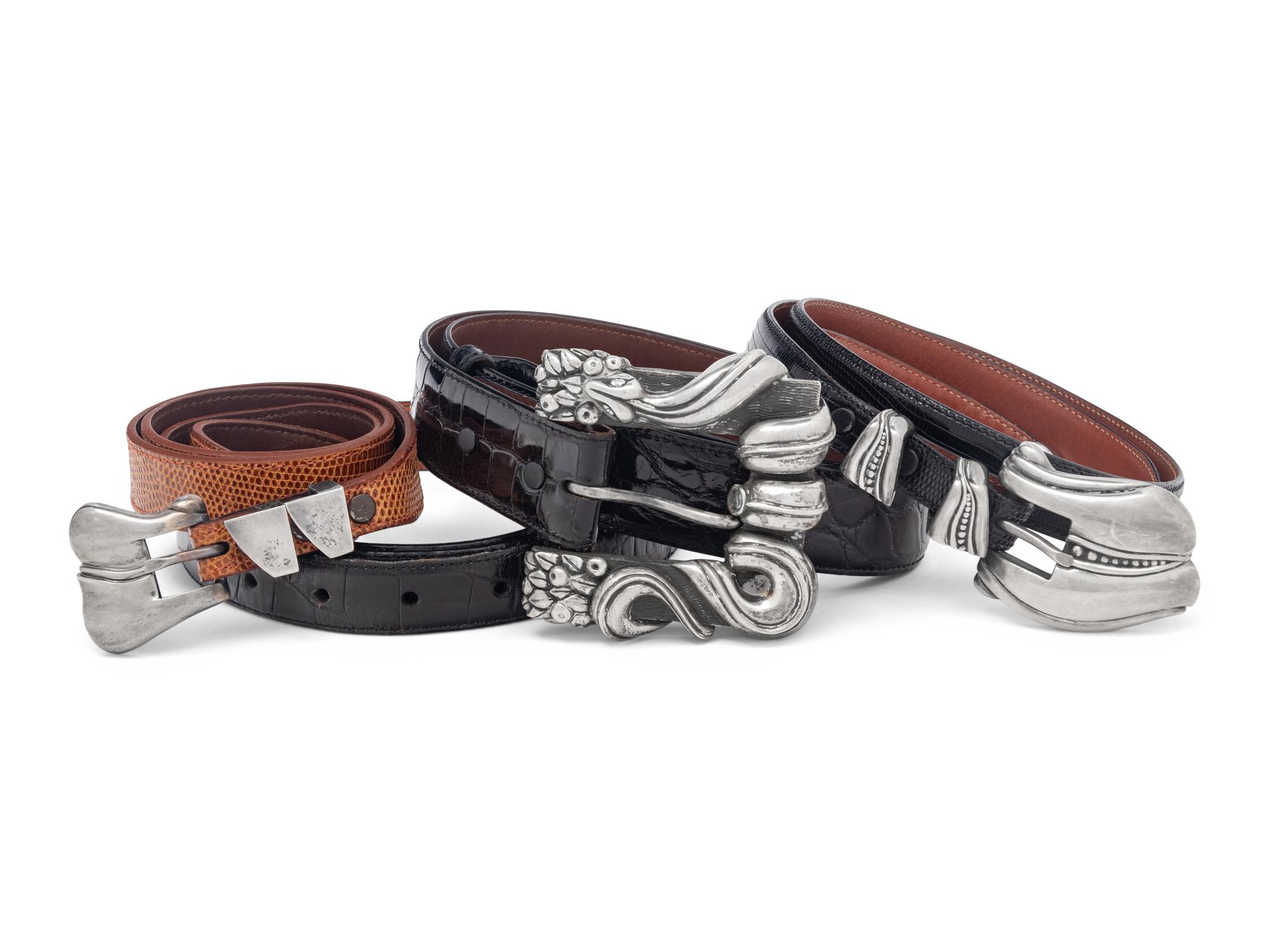 Lot of Four Kieselstein-Cord Belts