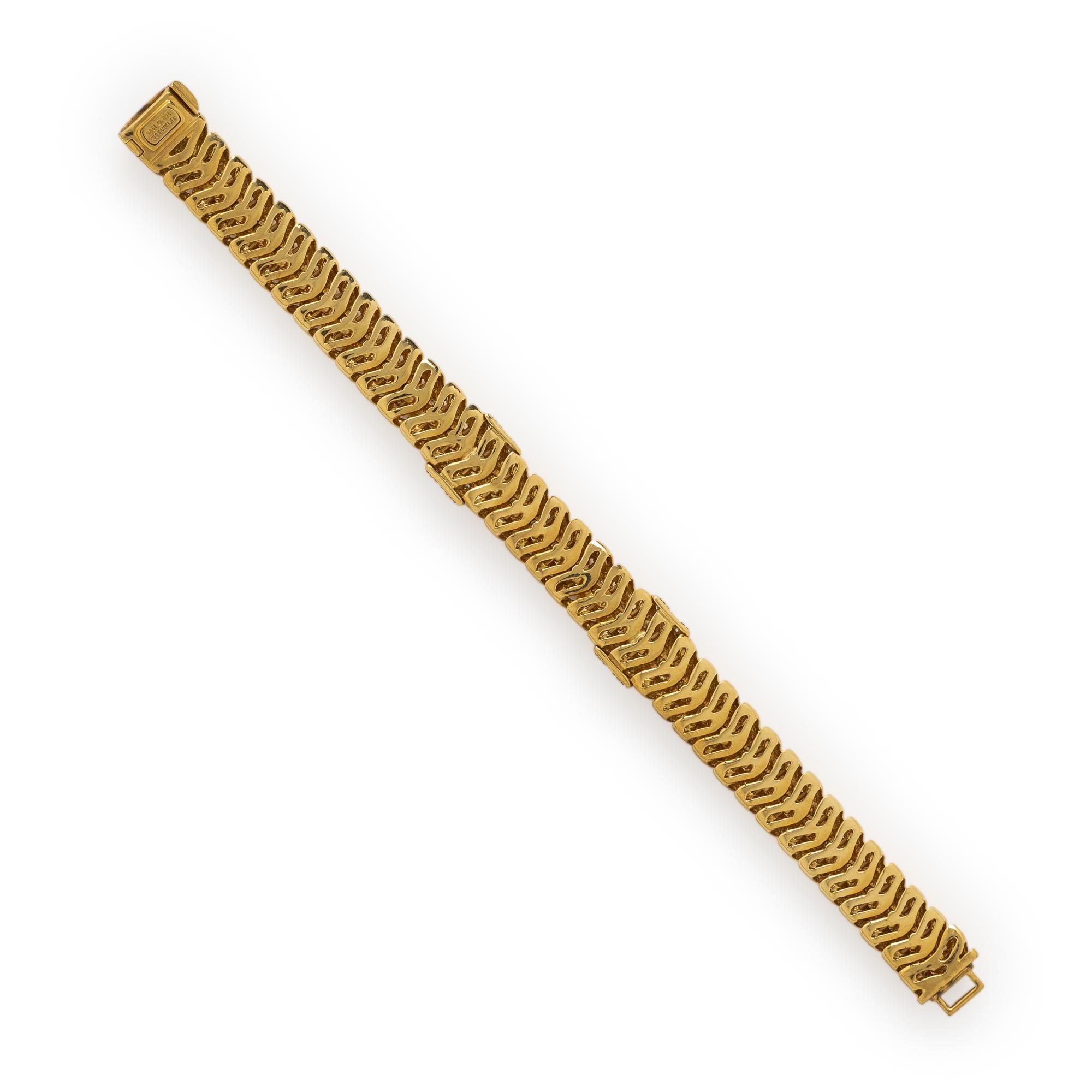 Tiffany & Co., 'Vannerie', Yellow Gold and Diamond Bracelet
