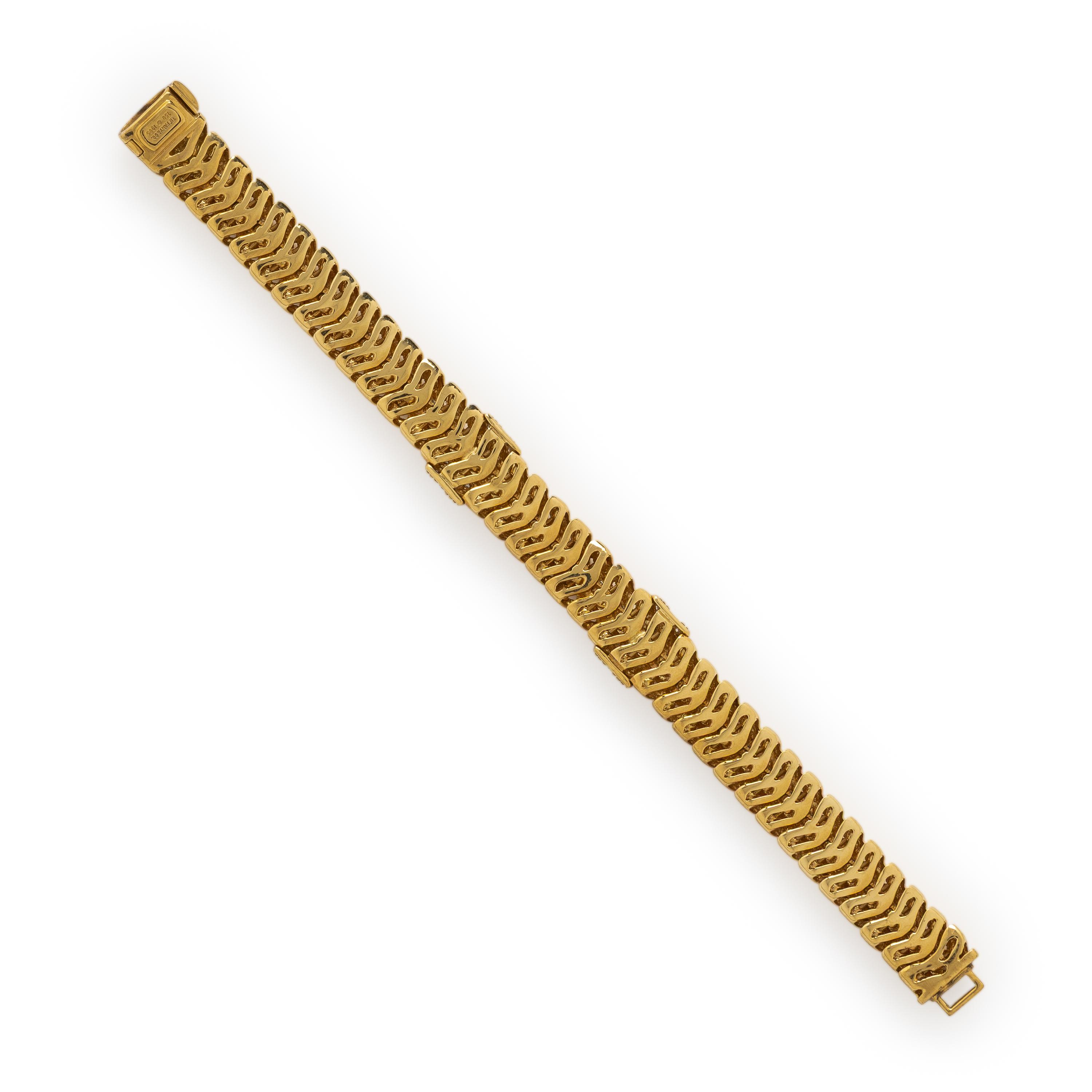 Tiffany & Co., 'Vannerie', Yellow Gold and Diamond Bracelet