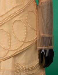 Comme des Garçons Nude Net and White Cotton with Pearls Evening Dress, Fall 2009