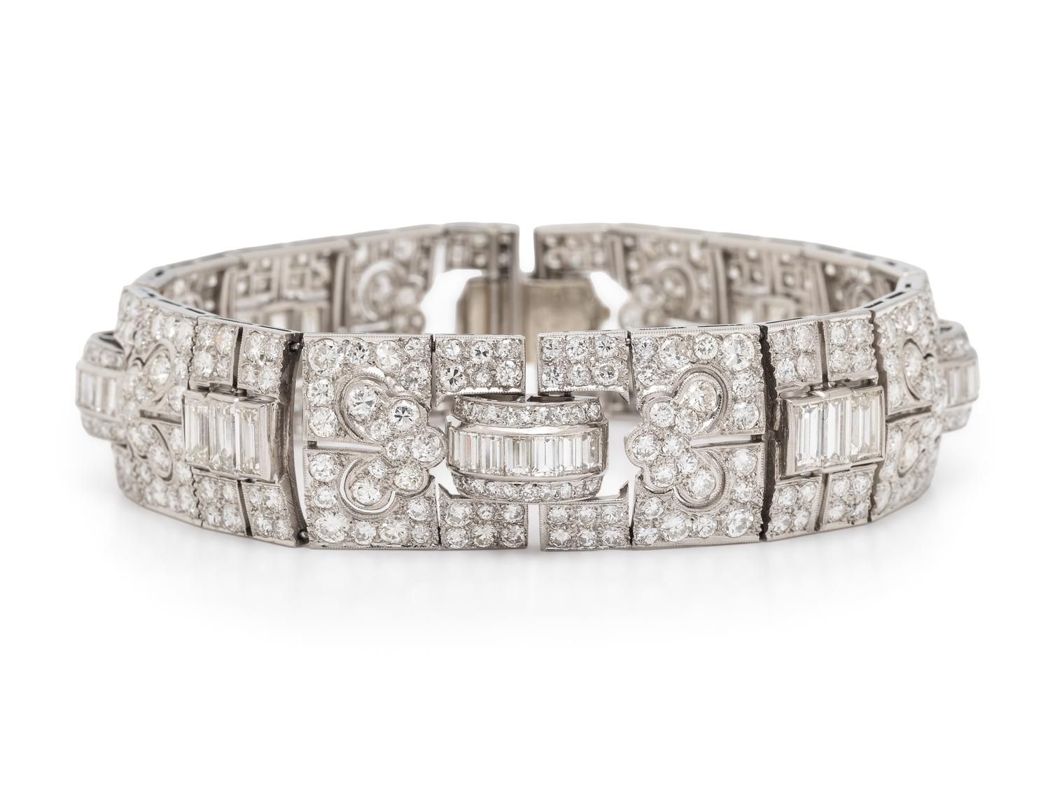 ART DECO, PLATINUM AND DIAMOND BRACELET