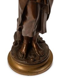 A Pair of French Bronze Figures with Gilt Bronze Bases