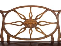 A Pair of George III Style Inlaid Mahogany Triple-Back Settees
