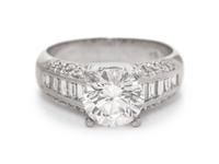 A Platinum and Diamond Ring,