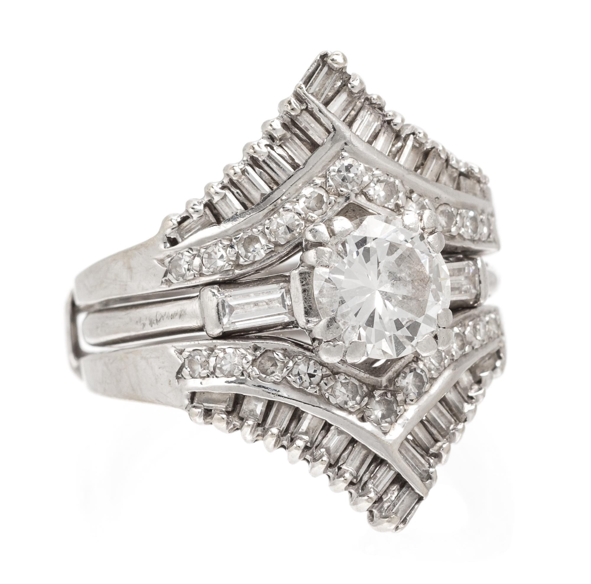 A Platinum and Diamond Ring, 5.90 dwts.